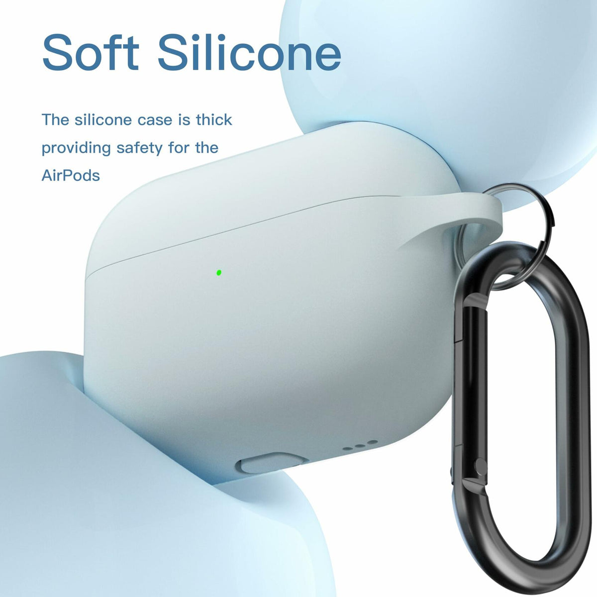 Funda de silicona Brujula para AirPods Pro 3.ª generación 2025 Gris Azul