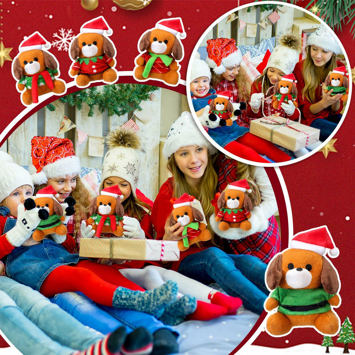 VioraWhite Paquete de 16 Mini Perros de Peluche Juguetes Coloridos de 4 Pulgadas