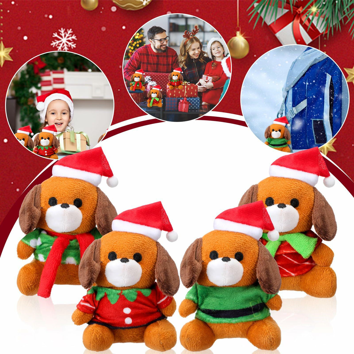 VioraWhite Paquete de 16 Mini Perros de Peluche Juguetes Coloridos de 4 Pulgadas