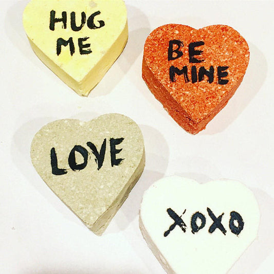 Organic Conversation Heart Bath Bombs Valentine Gift Set