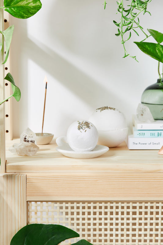 Organic Lavender Bath Bomb Calm Bomb Relaxing Soak Set