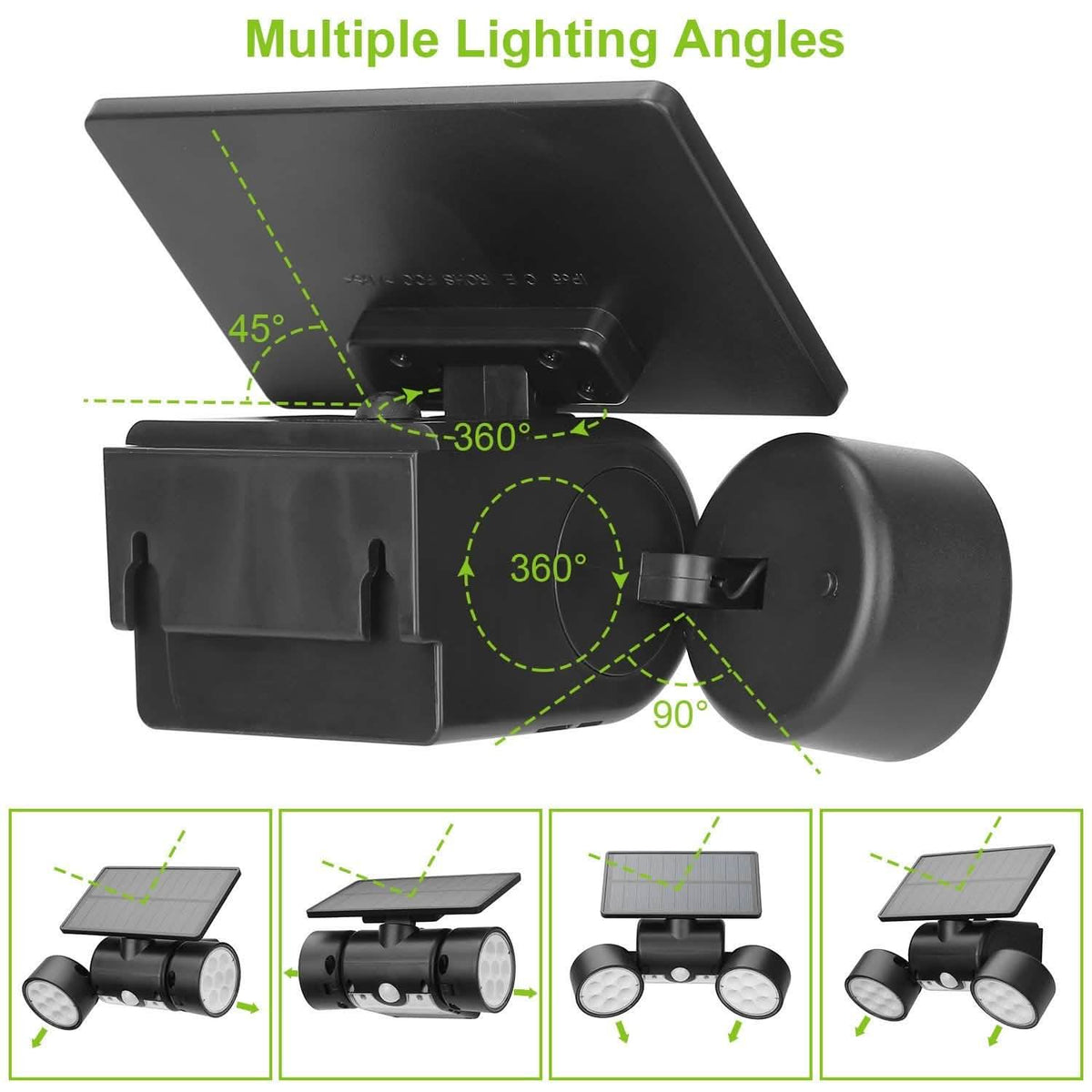 Outdoor PIR Motion Sensor Dusk To Dawn Solar Wall Lamps IP65 Waterproof