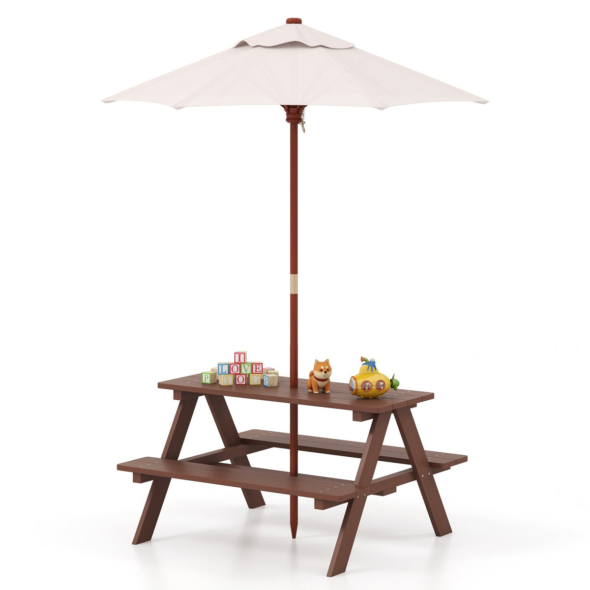 4 Seat Kids Picnic Table with Umbrella