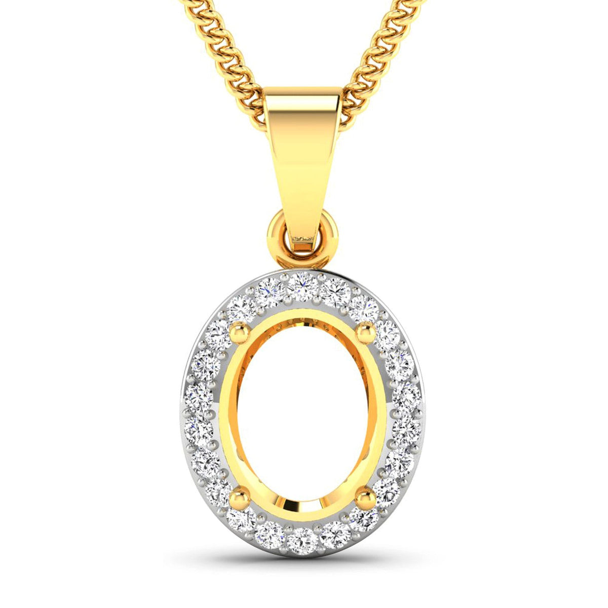 0.22 Carat Genuine White Diamond 14K Yellow Gold Pendant