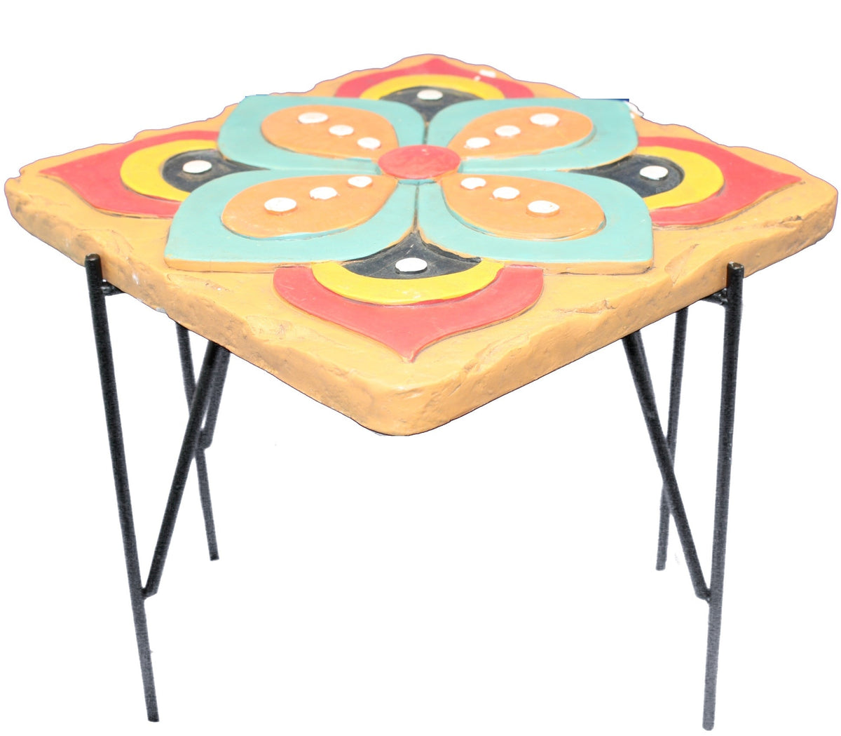 Cement & Metal Latin Style Planter Stand -