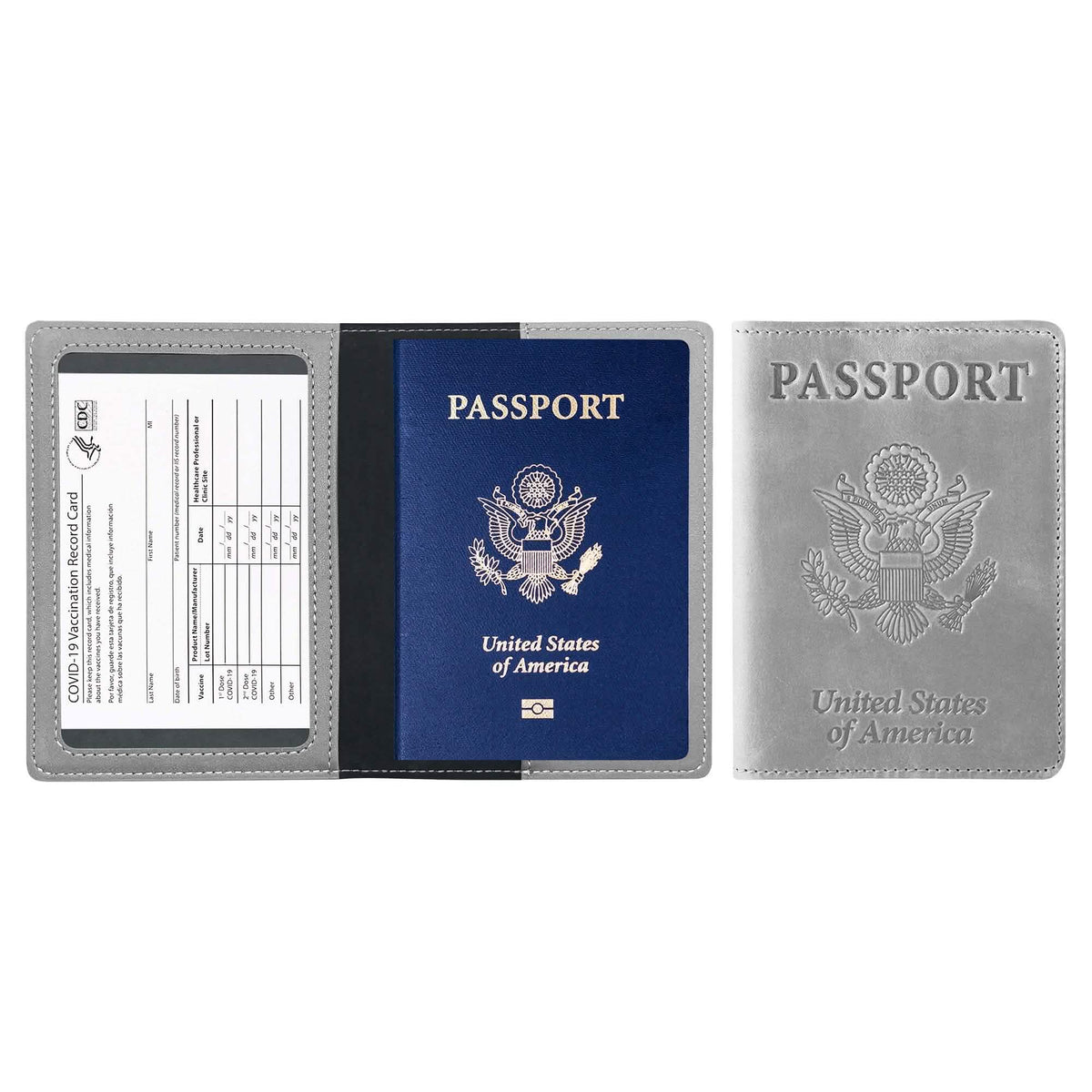 Passport Holder with Vaccination Card Protector