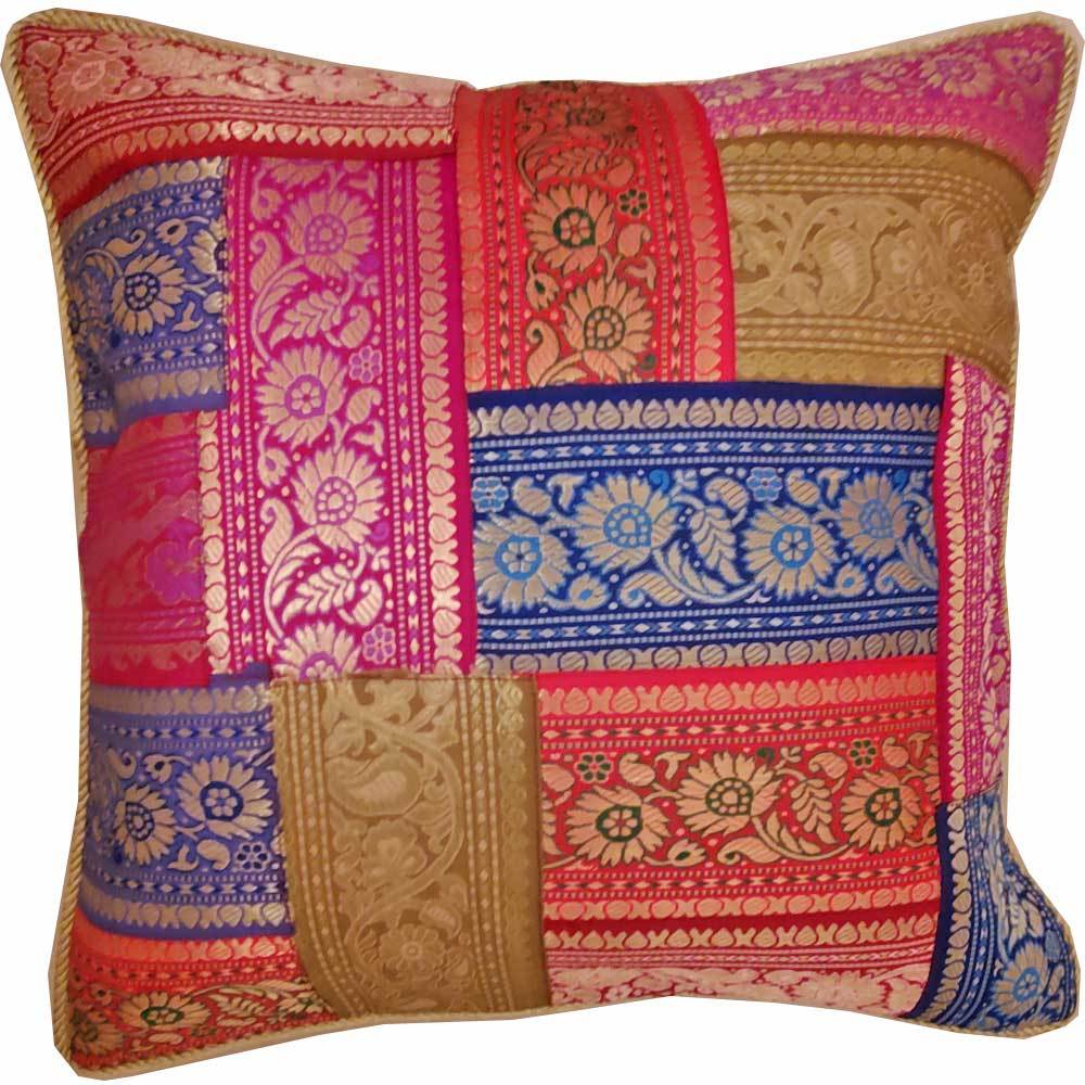 Patchwork Jacquard Silk Cushion Cover Decorative Throw