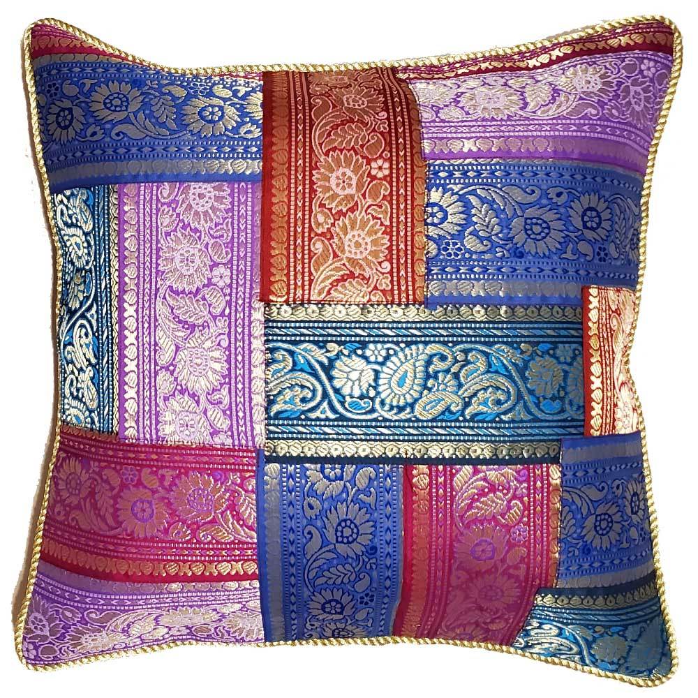 Patchwork Jacquard Silk Cushion Cover Decorative Throw