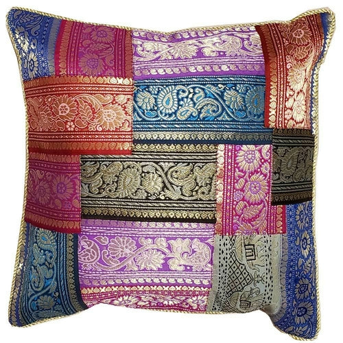 Patchwork Jacquard Silk Cushion Cover Decorative Throw