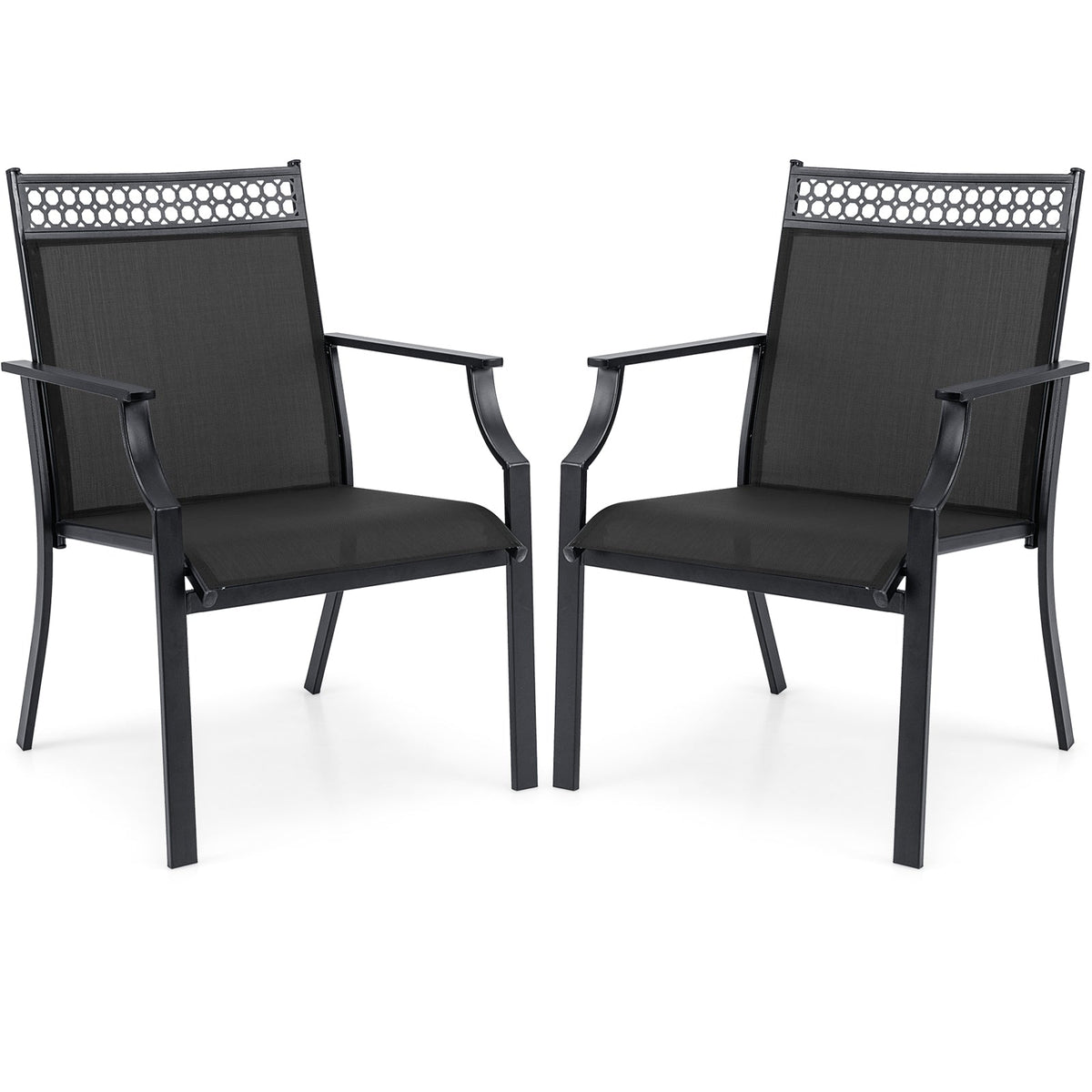 Patio Chairs Set of 2 with All Weather Breathable Fabric