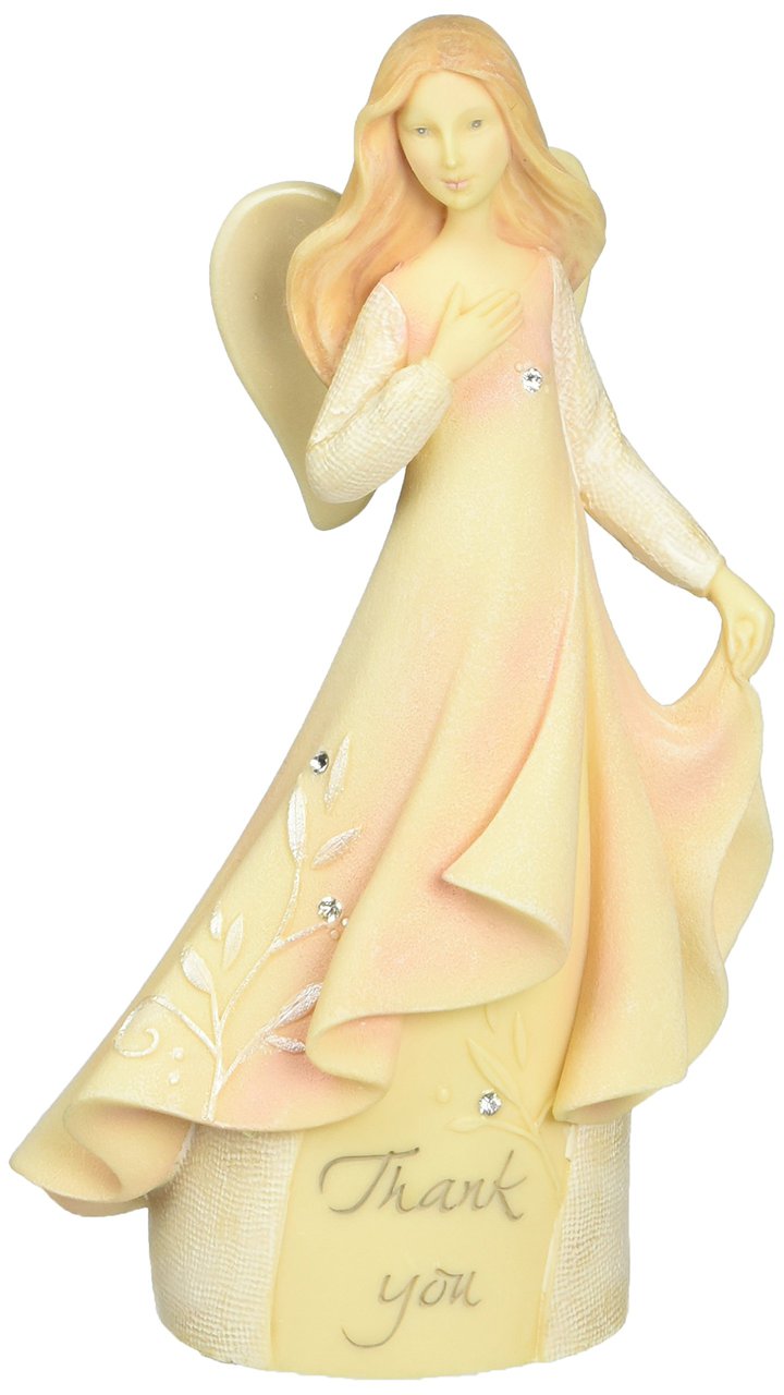 Figura de ángel pequeño de agradecimiento Enesco Foundations, 4-1/4 pulgadas