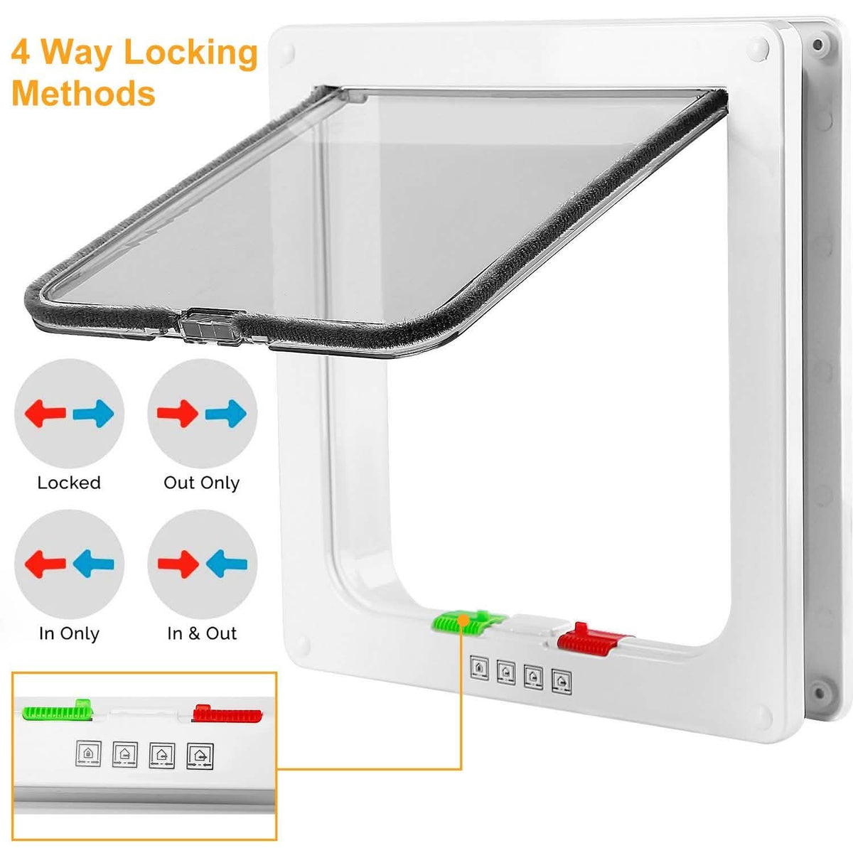 Pet 4 Way Locking Quiet Flap Door