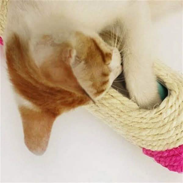 Rascador para Gatos de Sisal Rodante Atrapado con 3 Pelotas Novedoso Juguete de Entrenamiento