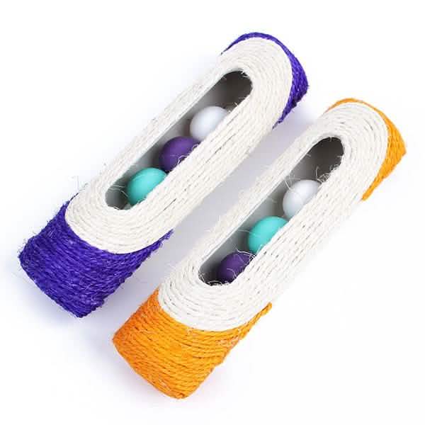 Rascador para Gatos de Sisal Rodante Atrapado con 3 Pelotas Novedoso Juguete de Entrenamiento