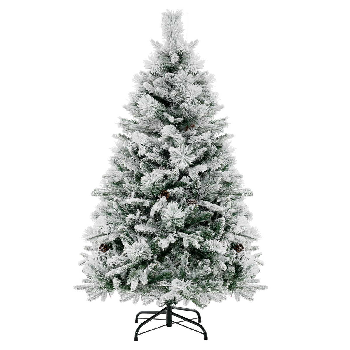4.5/6/7 Feet Artificial Xmas Tree with Pine Needles and LED Lights