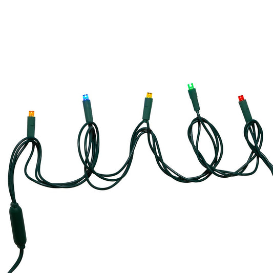 100-Light 5mm Multi-Color LED Green Wire Light Set