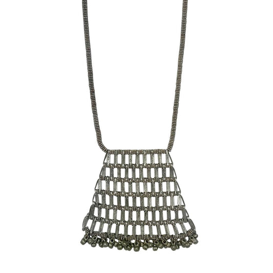 Pyramid Pendant Necklace Long Layering Geometric Zinc Alloy Cotton Thread
