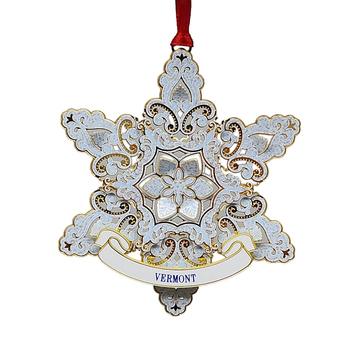 Sparkling Snowflake Collectible Brass Ornament
