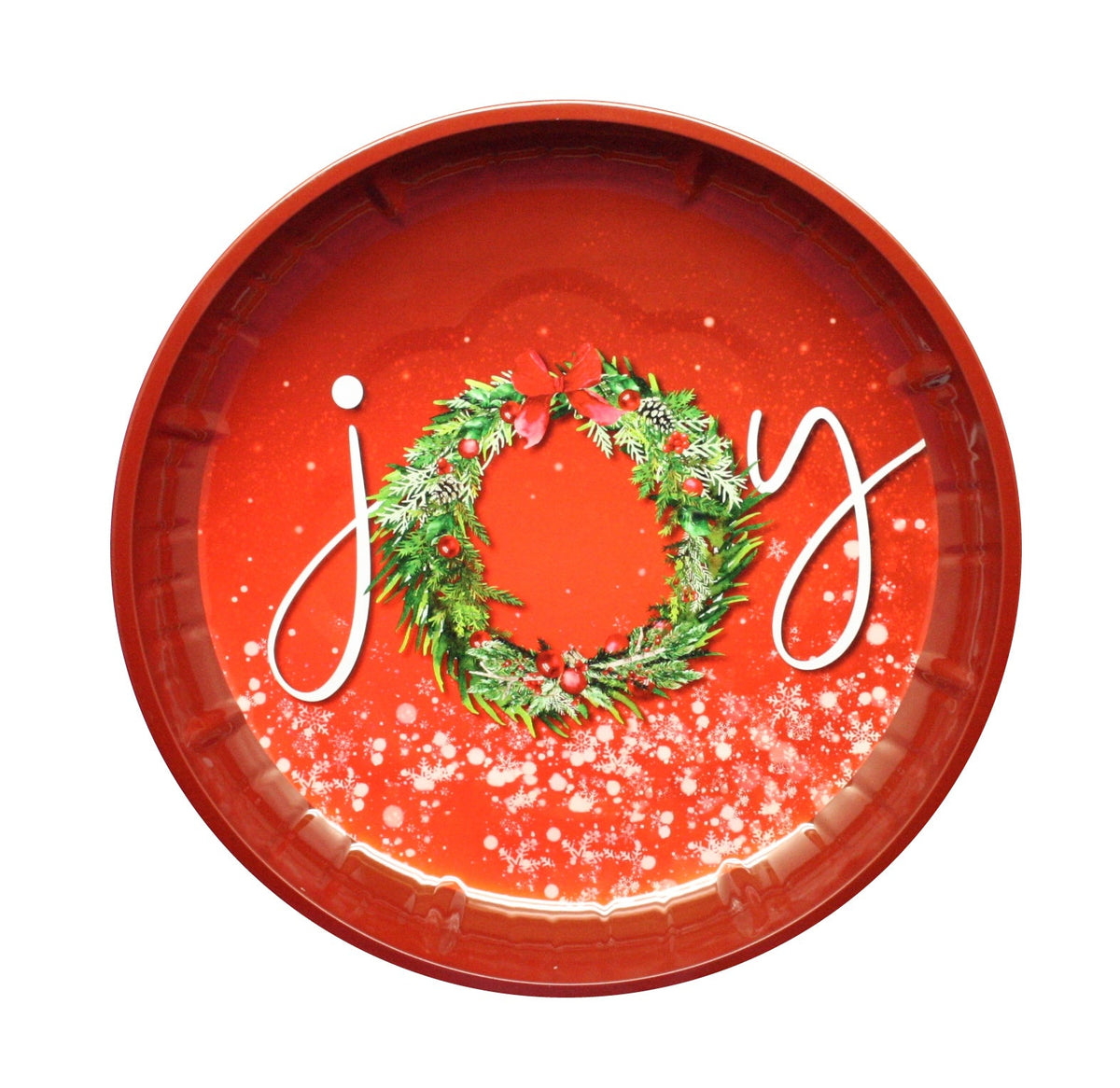 Christmas Tin Round Plate -