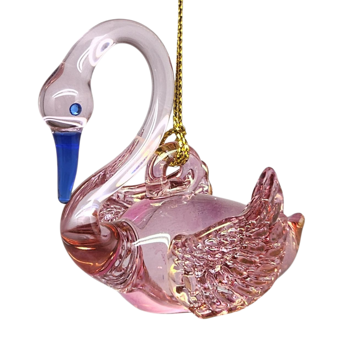 Egyptian Blown Glass Swan Ornament - Pink