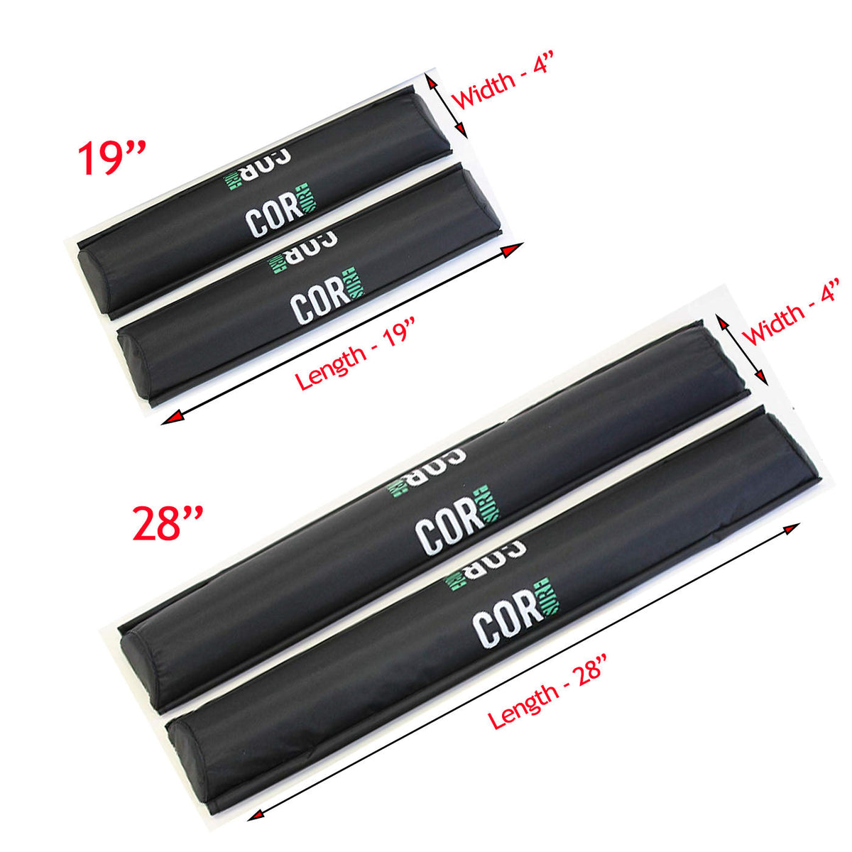 Almohadillas para barras portaequipajes Aero de 19" o 28" - Para barras Aero grandes