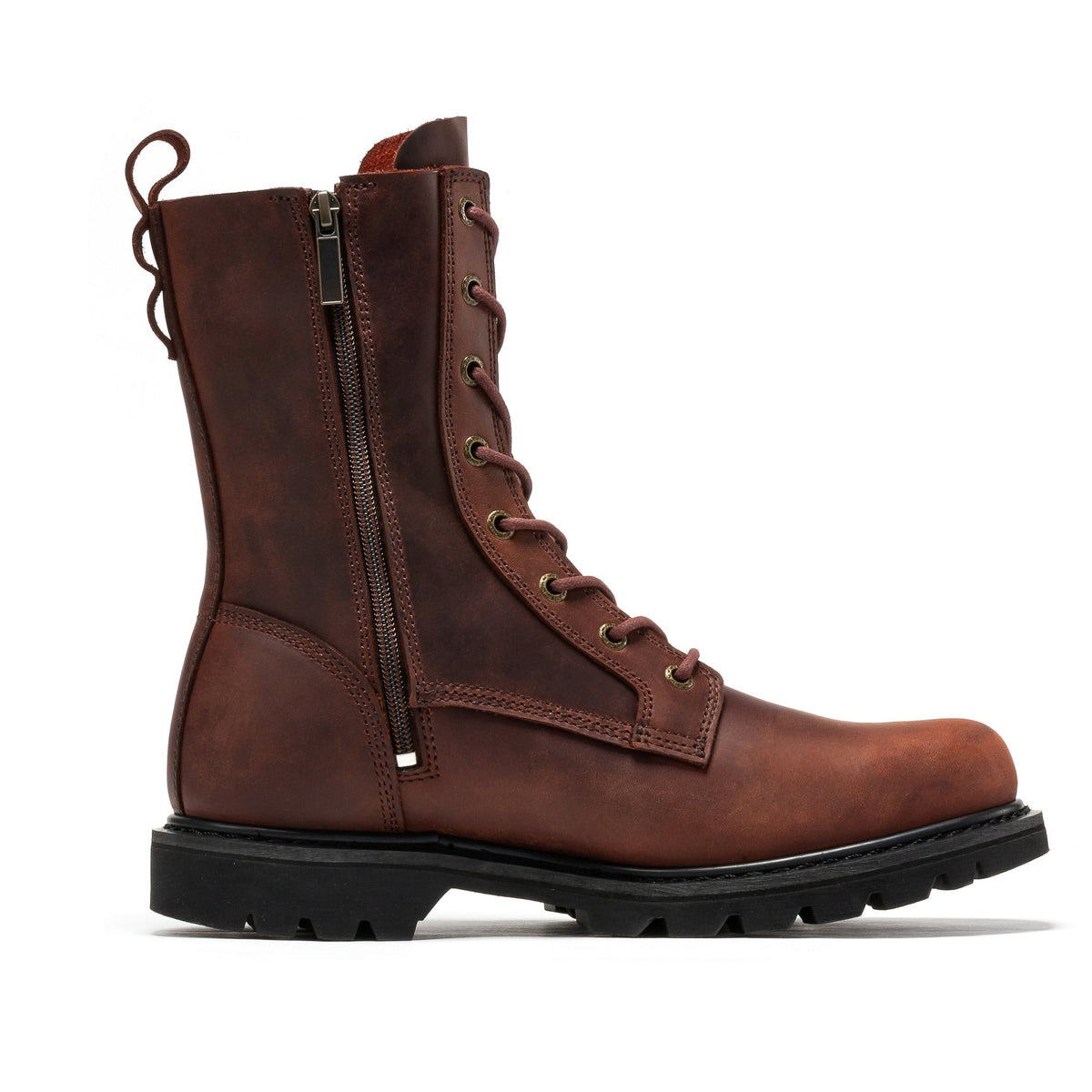 ROCKROOSTER Mantua Men's 8 inch Zip-sided Soft Toe Lug Sole Work Boots SAP130