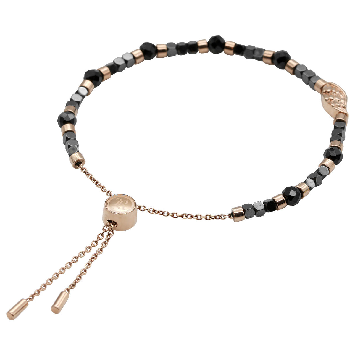Rose Gold Spinel Wing Adjustable Pull Chain Bracelet