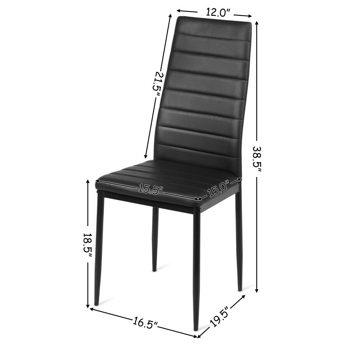 Set of 2 or 6 High Back Dining Chairs-Set of 6
