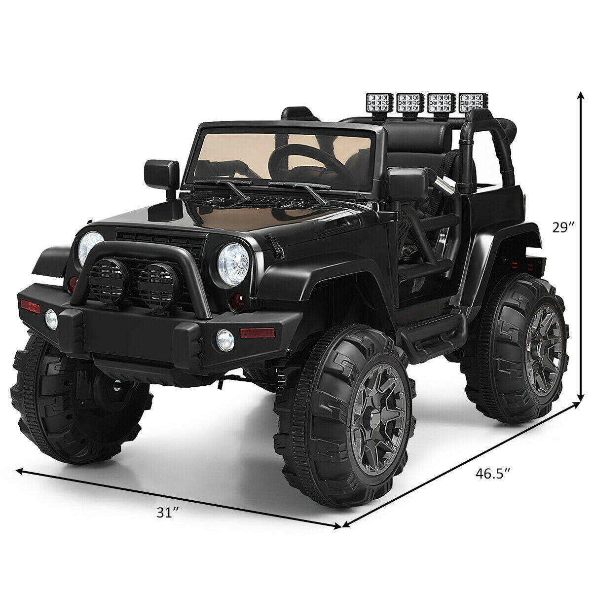 12V Kids Remote Control Riding Truck Car with LED Lights