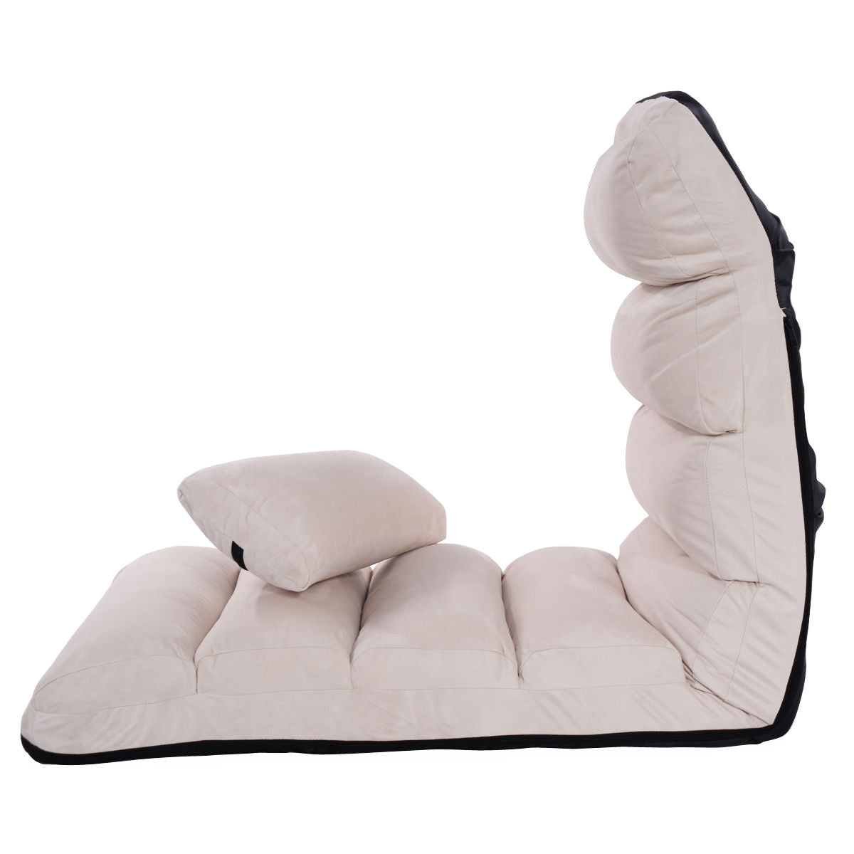 Folding Lazy Sofa Chair Stylish Sofa Couch Beds Lounge Chair W/Pillow