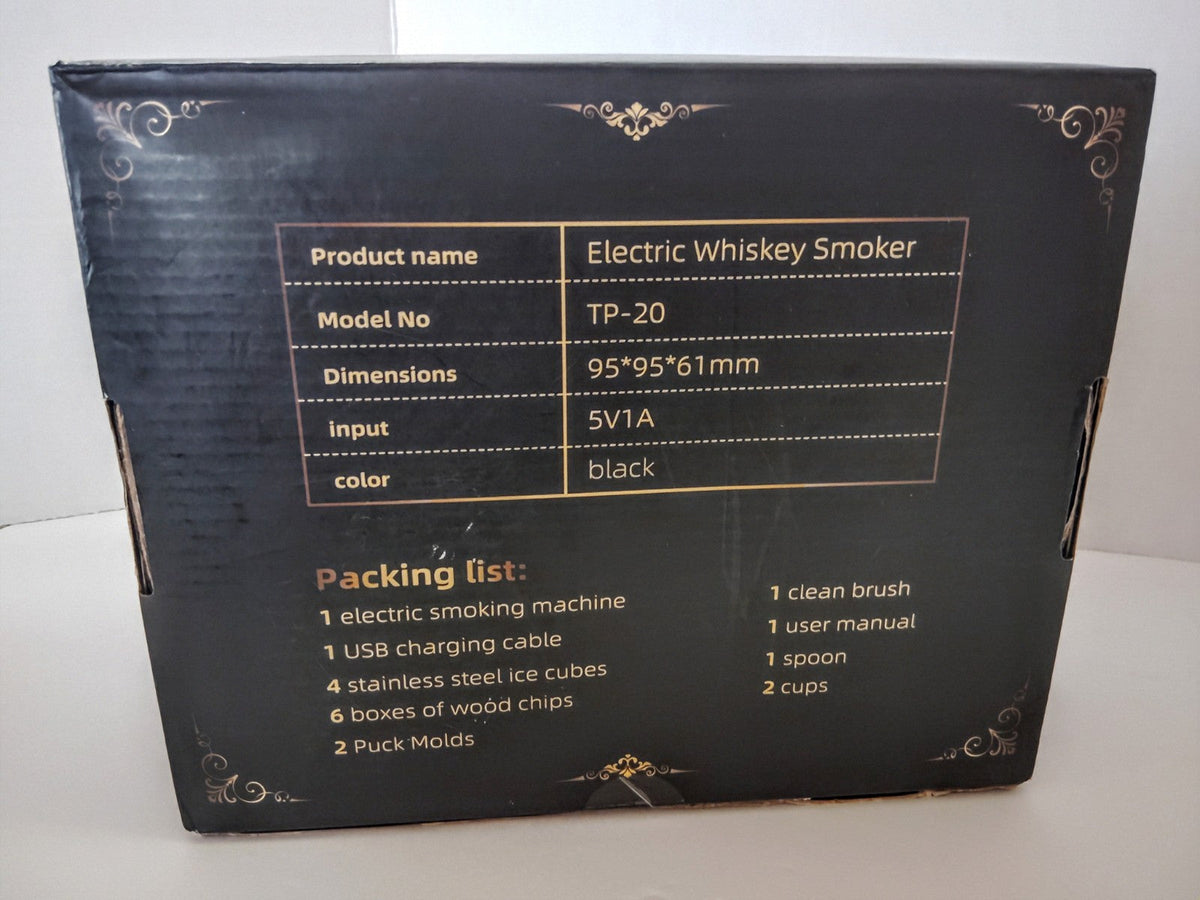 Kit de ahumador de whisky de alta gama S.I.E.R.I. recargable, negro