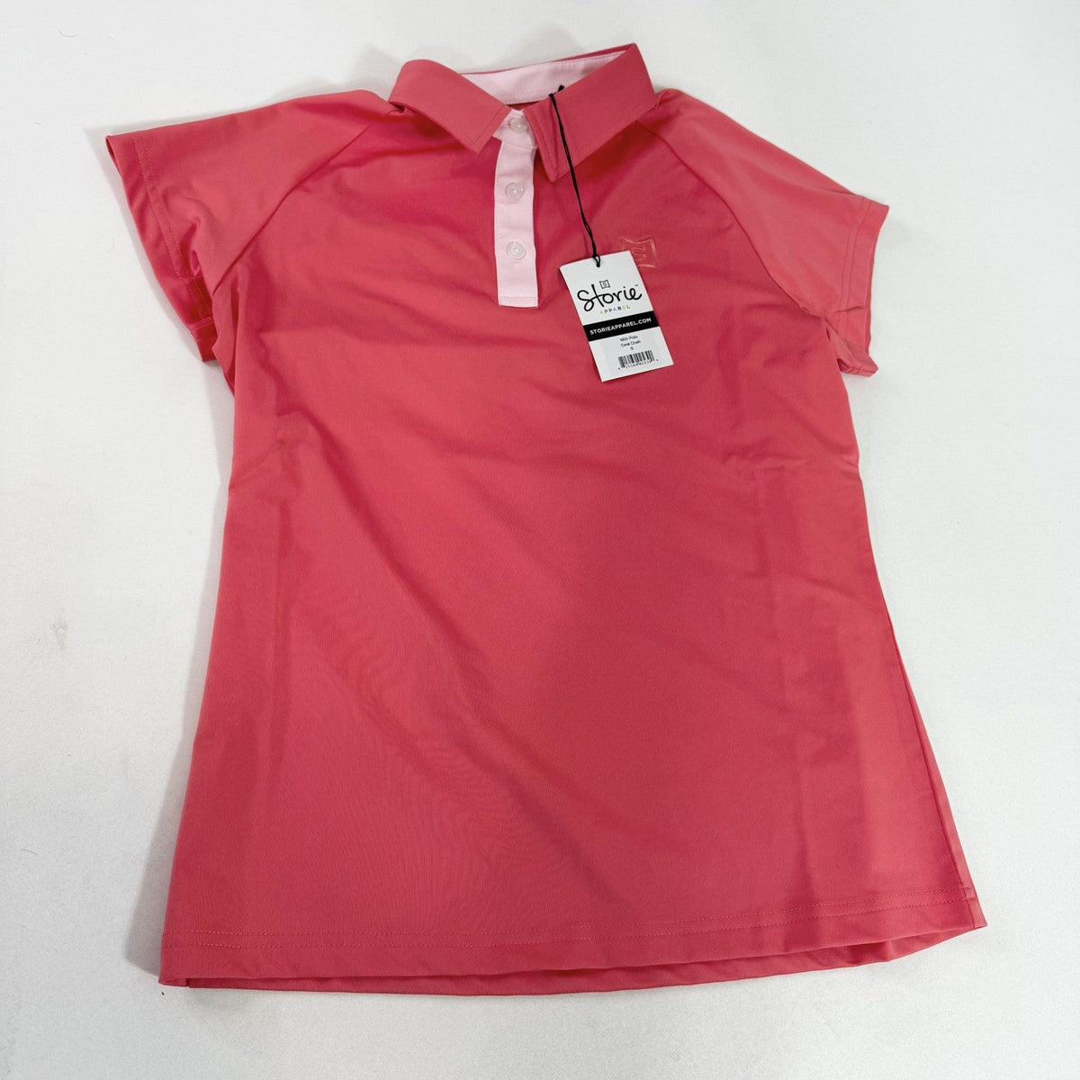 Storie Milli Polo Women's Short Sleeve Golf Polo Shirt Coral Crush Size S