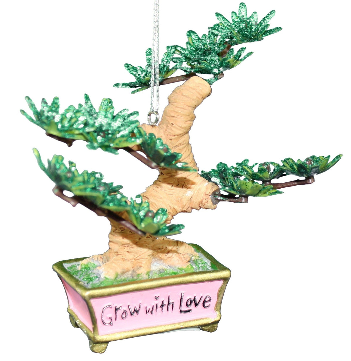 Adorno de árbol bonsái de 3.75 pulgadas - Crece con amor