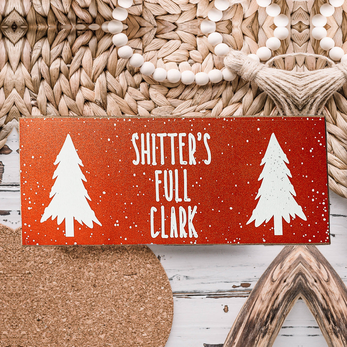 Clark Christmas Sign Funny Holiday Mantel Tabletop Wooden Movie Quote Decor Handmade 10x4x1