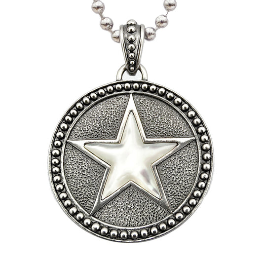 Silver Pentacle Star Pendant Necklace Gothic Boho Chain