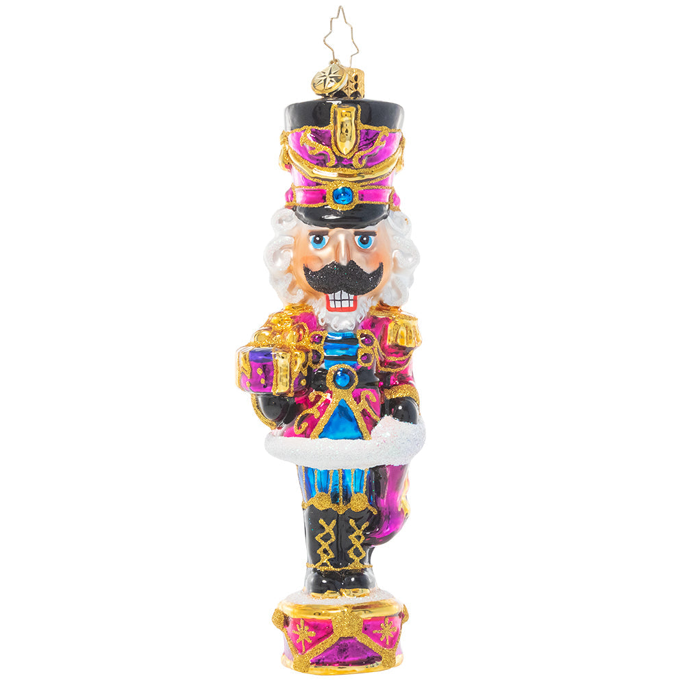 Cracking Commander Nutcracker - Glass Ornament