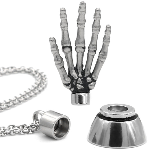 Skeleton Hand Magnetic Necklace Pendant Gothic Charm