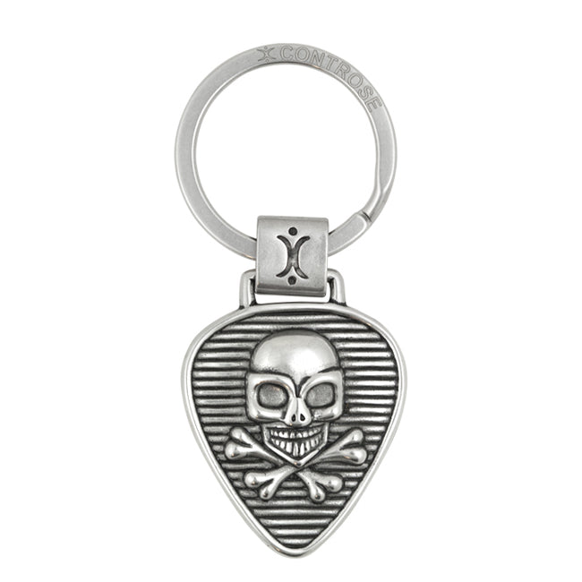 Skull Crossbones Metal Key Ring Gothic Pirate Keychain