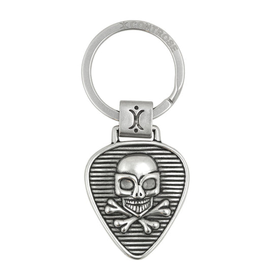 Skull Crossbones Metal Key Ring Gothic Pirate Keychain