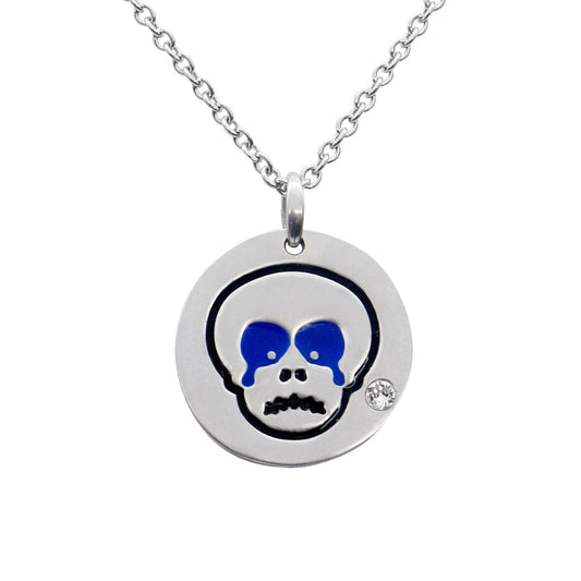 Skull Emoji Necklace With Swarovski Crystal Pendant