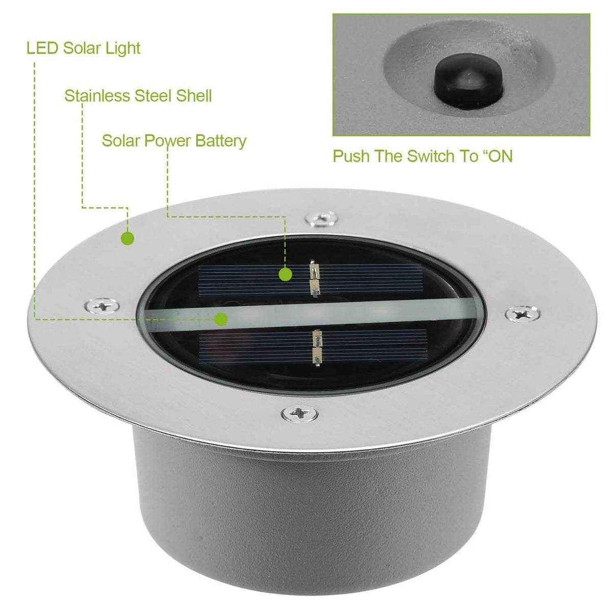 Solar LED Disk Lights IP44 Water Resistant Light Sensor