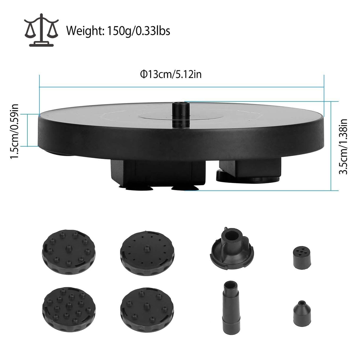Solar Powered Fountain Pump Floating Bird Bath Pond
