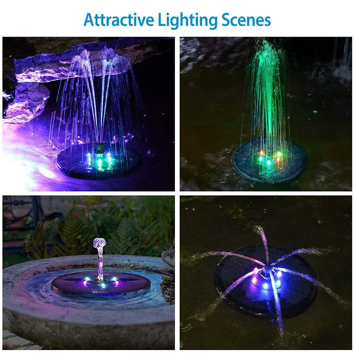 Solar Powered Fountain Pump Floating Bird Bath Pond Pump