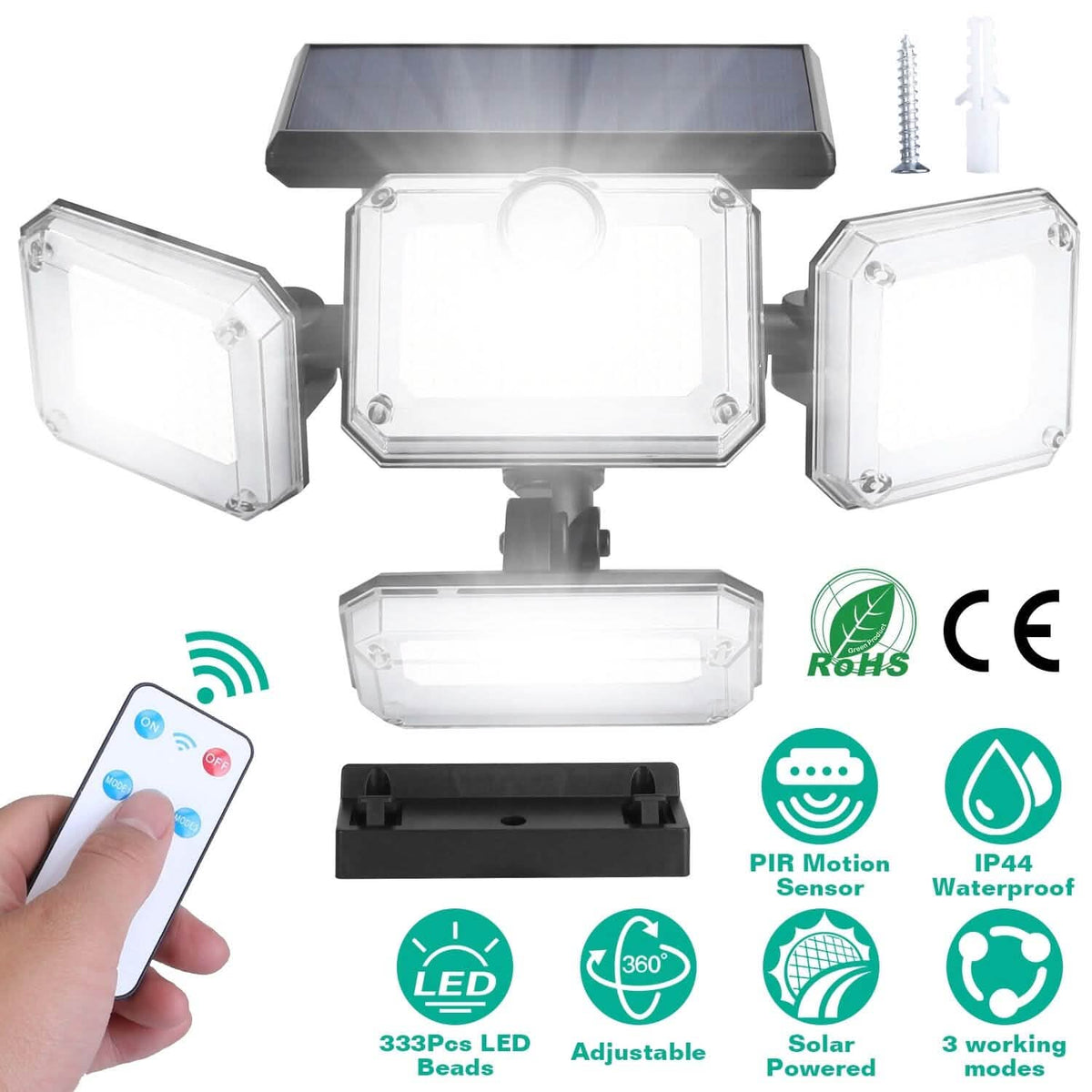 Solar Powered Wall Lights Outdoor Motion Sensor Lamps