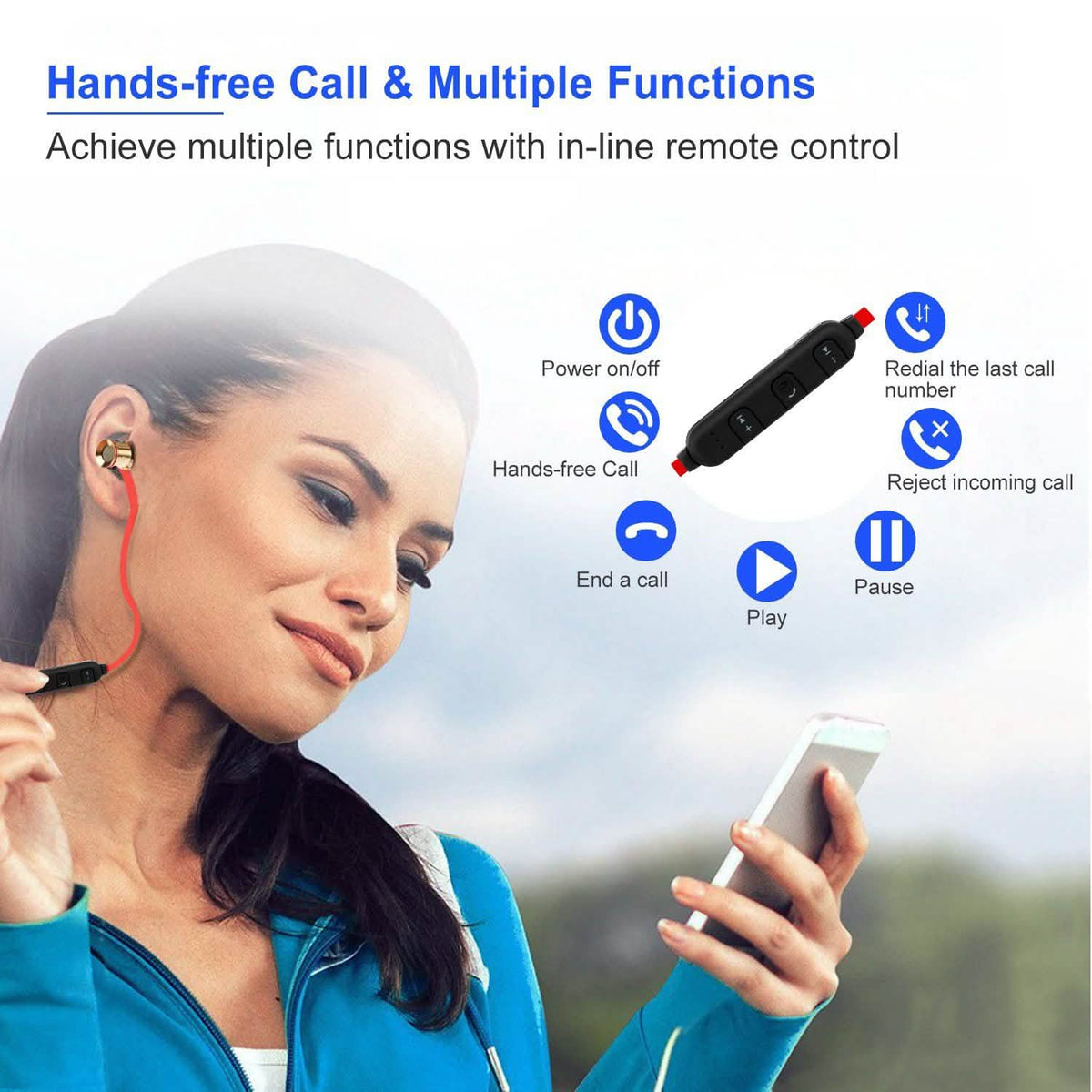 Auriculares internos inalámbricos deportivos V4.1