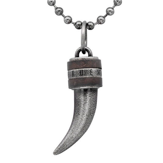 Steel Wolf Tooth Necklace Tribal Pendant For Men Adjustable