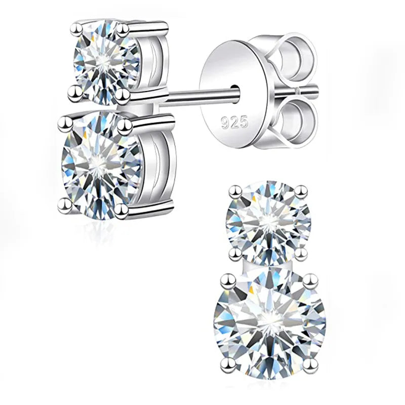 Sterling Silver 3ct Moissanite Gourd Stud Earrings 925 Classic Gift For Her