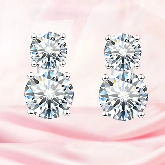 Sterling Silver 3ct Moissanite Gourd Stud Earrings 925 Classic Gift For Her