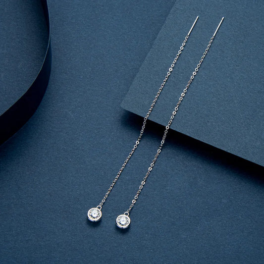 Sterling Silver 925 Moissanite Drop Earrings 1ct Bubble Ear Wire