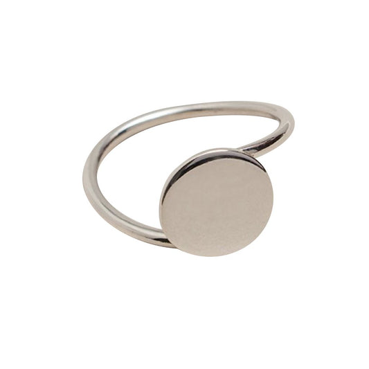 Sterling Silver Full Moon Ring Minimalist Luna Band Size 7 Handmade Peru
